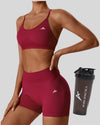 Essentials Seamless + Bra + Short  + Shaker - CHERRY