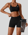 Essentials Seamless + Bra + Short  + Shaker - BLACK